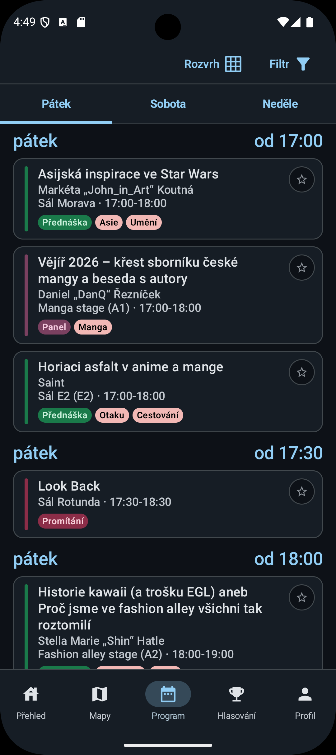 Program a přehled přednášek